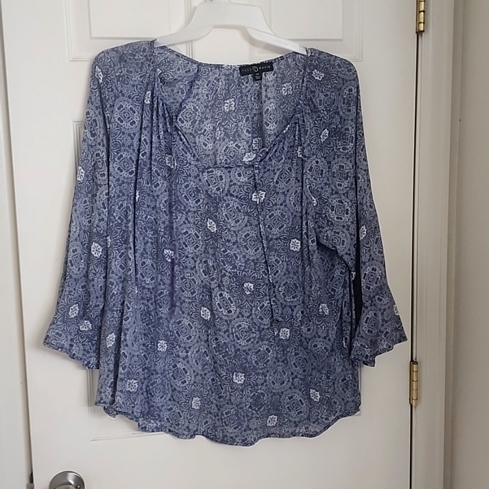 Blue loose cut blouse